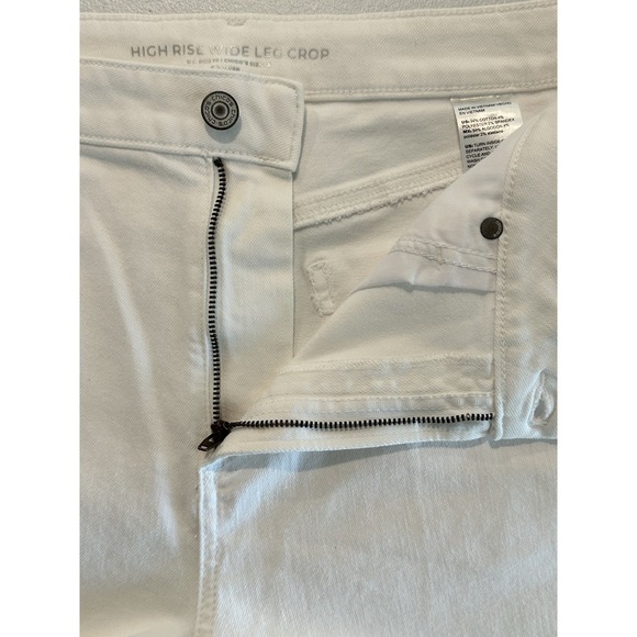 Chicos High Rise Wide Leg Crop Jeans Women's US Size 10 White - Picture 3 of 12